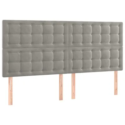 Produktbild von vidaXL Kopfteil Hellgrau 160 x 5 x 118/128 cm Samt