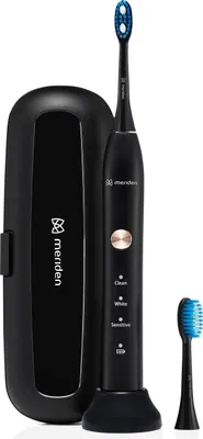 Image de Brosse à dents électrique sonique SONIC FAMILY Brosse à dents sonique noire 3 modes 2 brosses de rechange