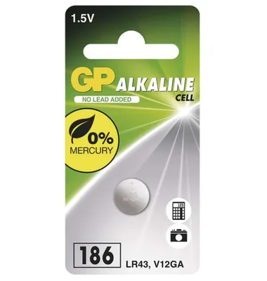 Produktbild von GP Batteries 050186C1 Alkaline Knopfzelle für V12GA / L1142 schwarz