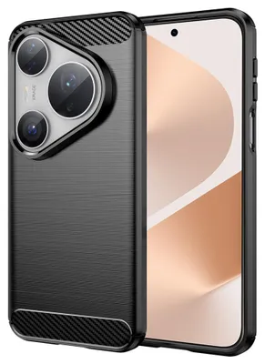 Zdjęcie produktu dla Techsuit Carbon Silicone silikonowe etui na Huawei Pura 80 Pro 80 - czarne