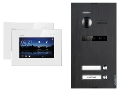 Produktbild von Türsprechanlage BALTER EVO 2-Draht BUS Komplettsystem für 2-Familienhaus Weiß-Schwarz