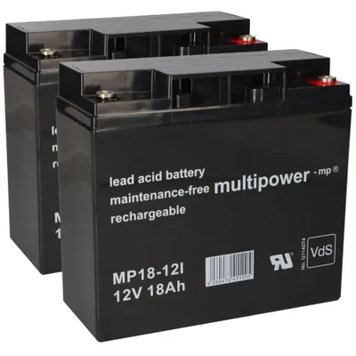 Image de 2x Multipower Batterie au plomb MP18-12 Pb 12V 18Ah VdS, M5