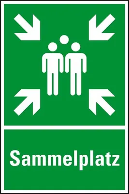 Produktbild von Dreifke® Schild I Rettungs-Kombischild Sammelstelle, Sammelplatz, Kunststoff,...