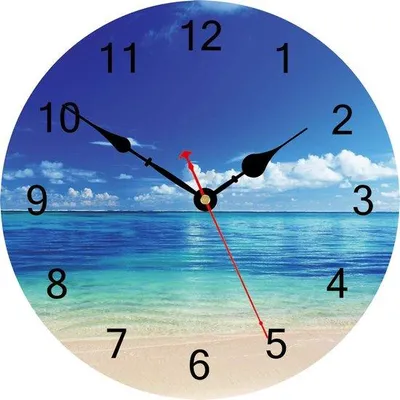 Image de Horloge murale ronde bleue de 34 cm, immobile