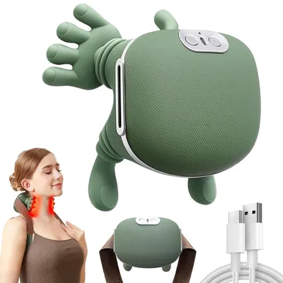 Produktbild von Nackenmassagegerät, Rückenmassagegerät, 4D Shiatsu Massagegerät mit Wärme, Tiefengewebe-Knetmassage, Muskel- & Schmerzlinderung