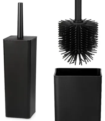 Zdjęcie produktu dla Vilde | Szczotka do WC 37,5 cm - silikonowa - czarna - zestaw toaletowy