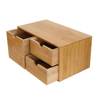 Produktbild von Schreibtisch Organizer für  Büro Bambus  Tischplatte  Aufbewahrungsbox