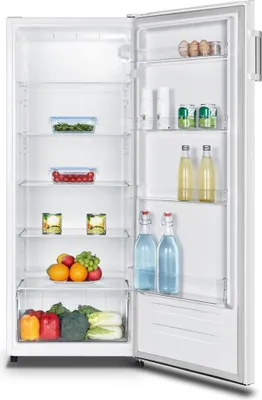 An open refrigerator filled with various food items and drinks.
