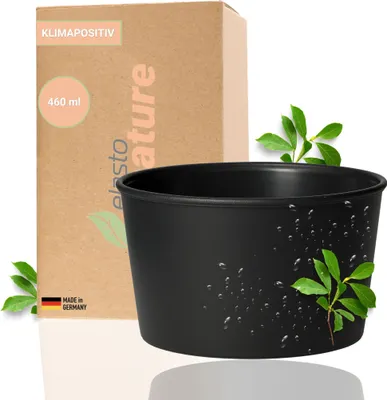 Produktbild von Mehrwegbecher 'ToGo' 460 ml - Wiederverwendbarer Kunststoffbecher aus nachhaltigen Materialien - Ideal für Kaffee, Früchte, Picknicks, Strand, Wasser usw. schiefer