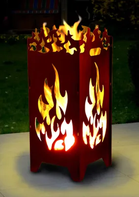 Produktbild von Moritz Feuertonne in Flammen Rostoptik – Ø 35,5 cm, Höhe 85 cm – Dekorative Feuerstelle für Garten & Terrasse