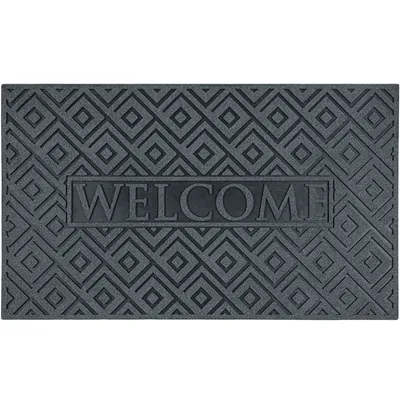 Produktbild von Fußmatte - Für Innen und Außen - 45x75 cm - Grau - Gummi - Rutschfest - mit der Aufschrift „Welcome“ - Wetterfest