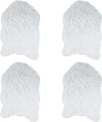 Produktbild von Kunstfell - 90 x 60 cm - Weiß - 4er Set