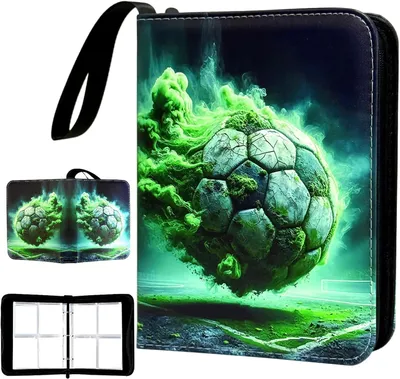 Produktbild von Sammelkarten Album für Fußballkarten, Sammelalbum Fußball Karten mit 50 Seiten & 800 Taschen, Fussball Karten Sammelalbum, Karten Sammelmappe