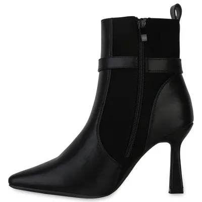 Produktbild von VAN HILL Damen Leicht Gefütterte Klassische Stiefeletten Spitz Schuhe 840747, Farbe: Schwarz, Größe: 40