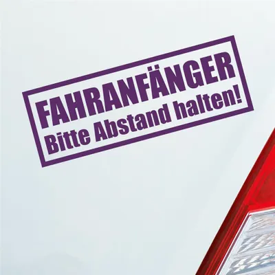 Produktbild von Auto Aufkleber Achtung Fahranfänger Spruch Fahrschule 20x7 cm Lila Sticker Heckscheibenaufkleber