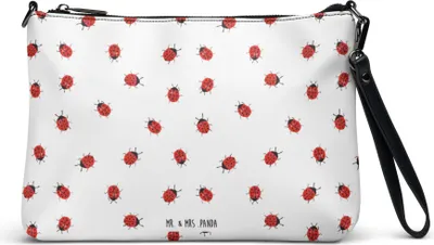 Produktbild von Mr. & Mrs. Panda Damenhandtasche Marienkäfer Design - Weiß - Geschenk, Muster, Kleine Handtasche, Tasche, Niedlich, Verspielt, Aquarell, Clutch, Umhängetasche Damen