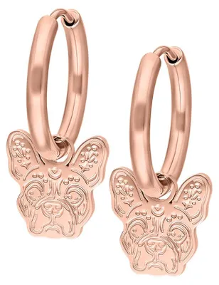 Produktbild von Wildcat Ohrringe - Little Bulldog Hoops - Roségold - Chirurgenstahl 316L - wasserfest, langlebig, hautverträglich, Roségold