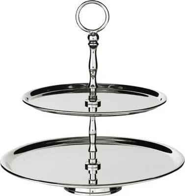 Zdjęcie produktu dla Casa Padrino Luxus Etagere Silber Ø 26 x H. 28 cm - Runde Kuchen & Keks Etagere - Akcesoria gastronomiczne - Akcesoria restauracyjne - Akcesoria hotelowe - Akcesoria Luxus