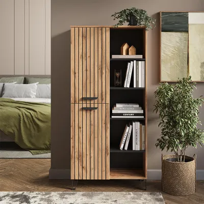 Immagine prodotto di Armadio Vicco Amber Quercia Wotan 80 x 172 cm con 5 scomparti, Model 55548