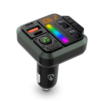 Produktbild von Nedis Kfz Audio FM Transmitter - Fest - Freisprechfunktion - 1.00 " - Amber Screen - Bluetooth - PD 18 W / PD 20 W - Schnellladung - Bass Boost - Google Assistant / Siri - Schwarz