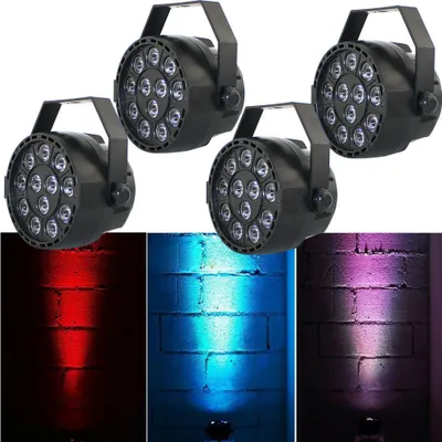 Zdjęcie produktu dla 4 sztuki oświetlenia scenicznego LED efekt świetlny światło sceniczne RGBW par light DMX512 show party DJ disco club lampa