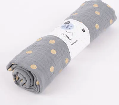 Zdjęcie produktu dla Tkanina bawełniana, muślin 50 cm x 140 cm - szary