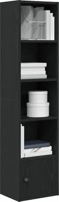 Productafbeelding van Maison Exclusive - Boekenkast, zwart, eikenlook, 31x24x127 cm, houtvezel