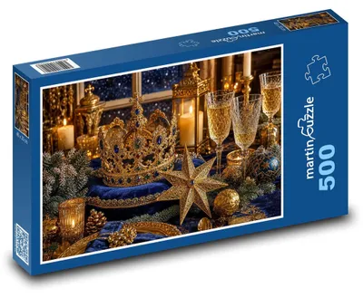 Produktbild von Puzzle 500 Neujahrstisch mit Kerzen - martinpuzzle