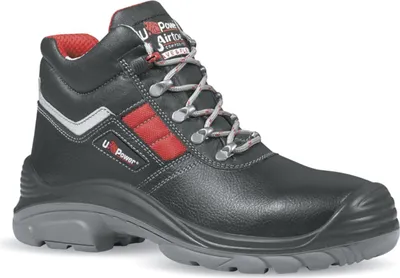 Produktbild von U-Power Sicherheitsstiefel Devastate Größe 43 schwarz/rot S3 SRC RS EN ISO 20345 vollnarbiges Leder