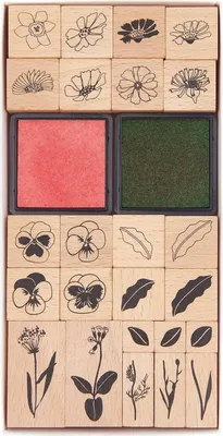 Produktbild von Stempelset Futschikato, Blumen,100%, 24 Stempel, 2 Stempelkissen