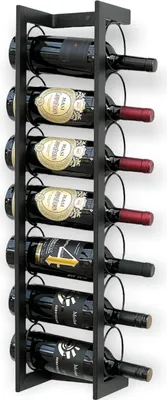 Image de DanDiBo Casier à vin mural en métal 75 cm Noir Casier à bouteilles Kantate Porte-bouteilles mural Moderne Support mural Casier mural pour 7 bouteilles