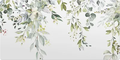 Produktbild von Zarte Blätter– Schreibtischunterlage – Schreibtisch Tischunterlage – 100x50 cm – Unterlage Groß Schreibtischmatte