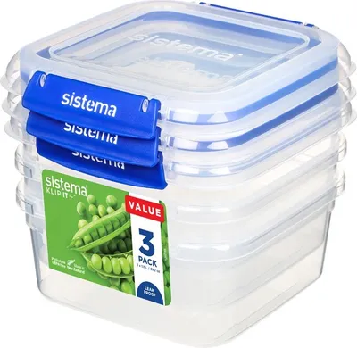 Obrázok produktu pre Sistema® KLIP IT PLUS™ Škatuľka na potraviny 2 klipy 1,15 l, 3-pack