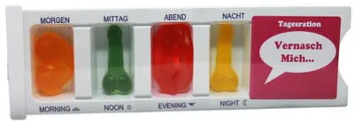 Produktbild von Tablettenbox Vernasch Mich gefüllt mit Fruchtgummi Scherzartikel 25g