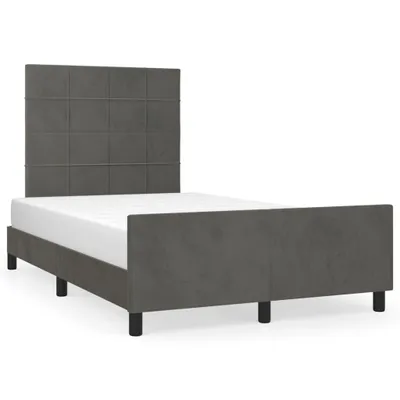 Image de vidaXL Cadre de lit sans matelas gris foncé 120x200 cm velours