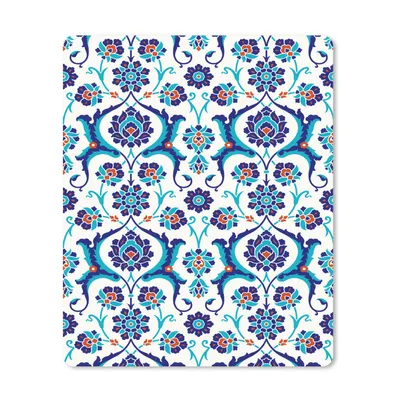 Produktbild von MuchoWow® Mauspad Mousepad Blumen - Muster - Blau 30x40 cm - Mousepads - Maus Mat - Pad - Mausunterlage - Mausmatten