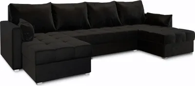 Produktbild von Masseno Ecksofa NAKO mit Schlaffunktion U-Form, Sofa mit Bettkasten, Wohnzimmersofa, Couch, Soffa, Bettsofa, Couchgarnitur- Schwarz, KRONOS 07