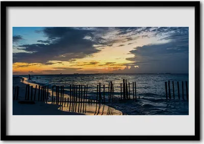 Produktbild von Bild 100x70 MDF-Rahmen Wandkunst Seestrandlandschaft