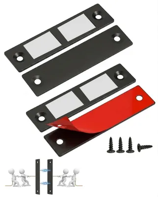 2er-Pack ultra dünne Schranktür-Magnete, schwarz, starke Magnetschließung