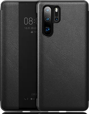 Immagine prodotto di Huawei P30 Pro Case, Slim Business Smart View Smart Wake up/Sleep Flip Cover Cover in pelle protettiva per Huawei P30 Pro nero