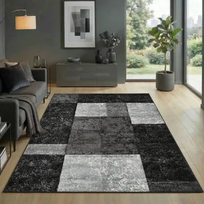 Zdjęcie produktu dla Carpetsale24 Designerski Dywan do Salonu Nowoczesny Mi?kki Krótkow?osy Ci?cie Konturowe ?atwy w Piel?gnacji, Rozmiar: 280x370 cm