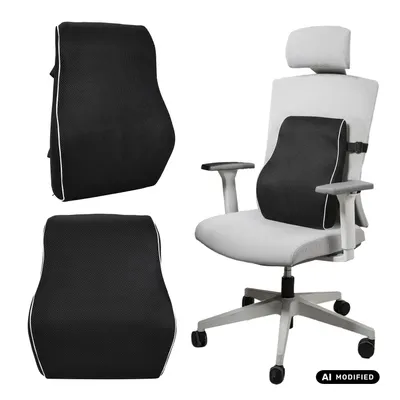 Obrázok produktu pre Opierka na chrbát z pamäťovej peny pre kancelárske stoličky. Ergonomický dizajn, rozmer 44 x 37 x 12 cm. Hustota peny: 50D. Model: PR-214, výrobca: Promedix