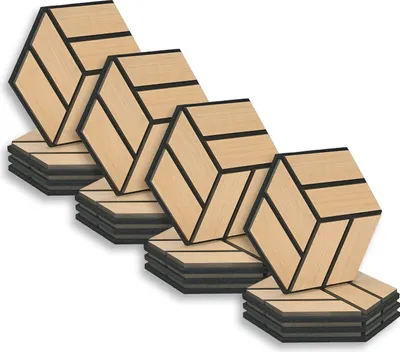 Produktbild von Homestyle4u Wandpaneel je 26x30 16er Set AkustikpaneeleNatur Eiche Holz Schallschutz