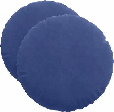 Obrázek produktu pro vidaXL Sedací polštáře, 2 kusy, samet, tmavě modrá, průměr 50 x 19 cm