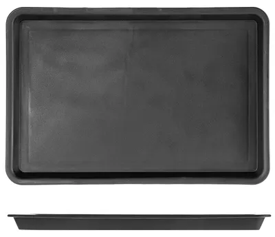 Produktbild von KADAX Serviertablett 25 x 18 cm, rechteckig Tablett aus Kunststoff, Kaffeetablett, kleines Kunststofftablett mit erhöhtem Rand, spülmaschinenfest (Schwarz)