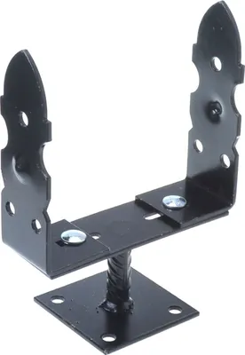 Immagine prodotto di Aqbau® Supporto per montante a U regolabile da 0 a 200 mm per manicotto a vite nero