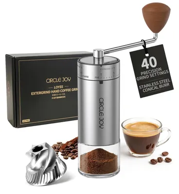 Manuelle Kaffeemühle aus Edelstahl, silber, Handmühle