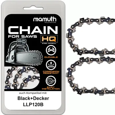 Produktbild von 2x Sägekette 15cm 1,3mm 1/4" 42TG für Black+Decker LLP120B