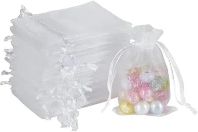 Produktbild von 50 Stück Organzasäckchen 7x9 cm für Geschenke und Dekoration