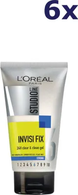 Produktbild von 6x L’Oreal Studio Line – Haargel Invisible Fix Strong 6 150 ml
